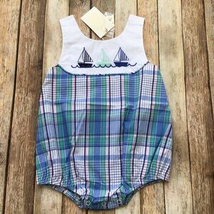 NWT Beaufort Bonnet TBBC Sandler Sunsuit Sailboats